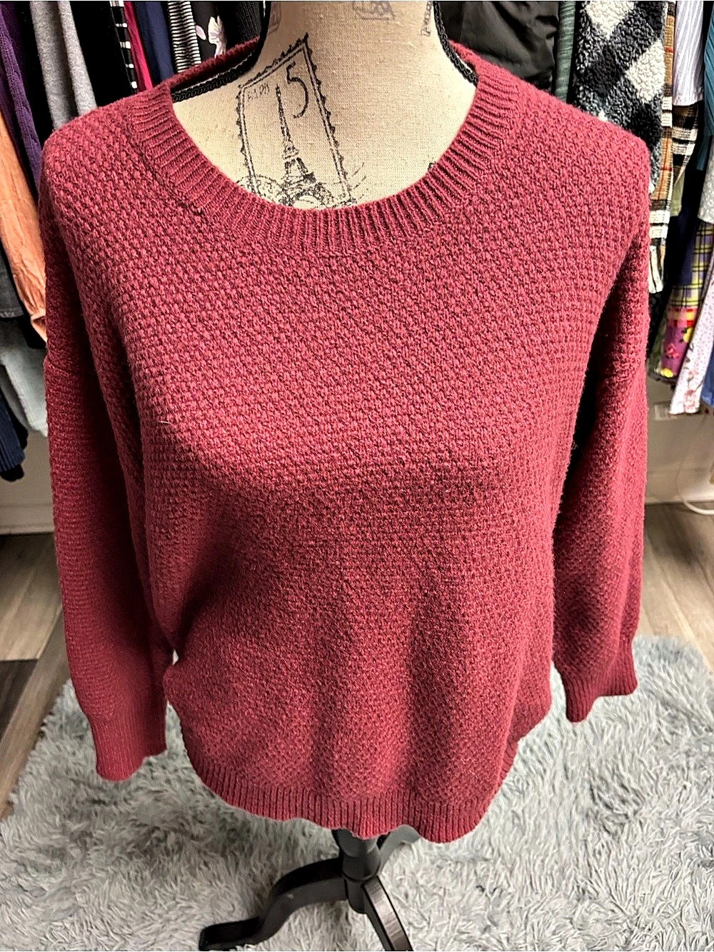 Dark Red Crewneck Sweater